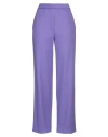 Manuel Ritz Woman Pants Purple Size 4 Virgin Wool, Polyamide, Cashmere In Purple