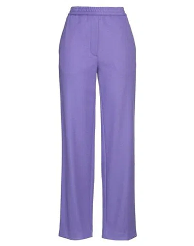 Manuel Ritz Woman Pants Purple Size 4 Virgin Wool, Polyamide, Cashmere