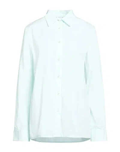 Manuel Ritz Woman Shirt Light Green Size L Cotton In Blue