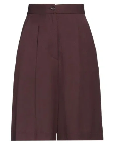 Manuel Ritz Woman Shorts & Bermuda Shorts Plum Size 4 Polyester, Wool, Elastane In Purple