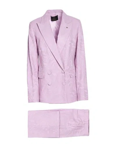 Manuel Ritz Woman Suit Lilac Size 8 Cotton, Elastane In Purple