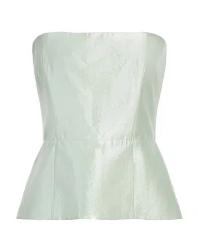 Manuel Ritz Woman Top Light Green Size 6 Viscose, Polyamide, Polyester In Green
