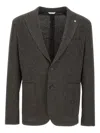 Manuel Ritz Wool-blend Blazer In Brown