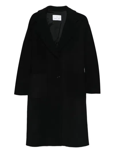 Manuel Ritz Wool-blend Coat In Black