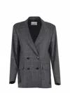Manuel Ritz Wool Blend Jacket In Grey