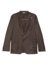 Manuel Ritz Wool-blend Single-breasted Suit In Brown