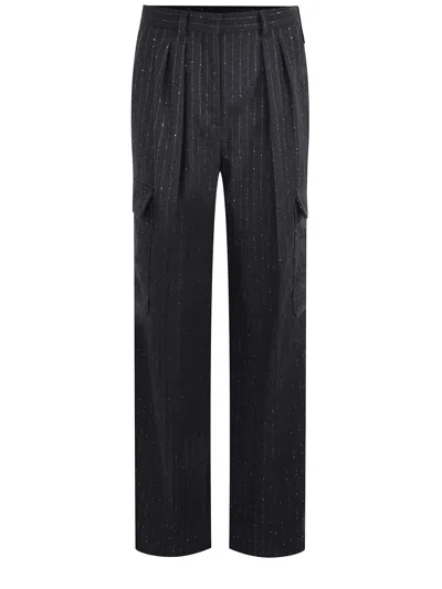 Manuel Ritz Wool Blend Trousers In Grey