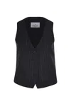 Manuel Ritz Wool Blend Vest In Black