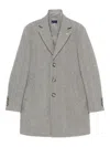 Manuel Ritz Button Herringbone Coat In Gray