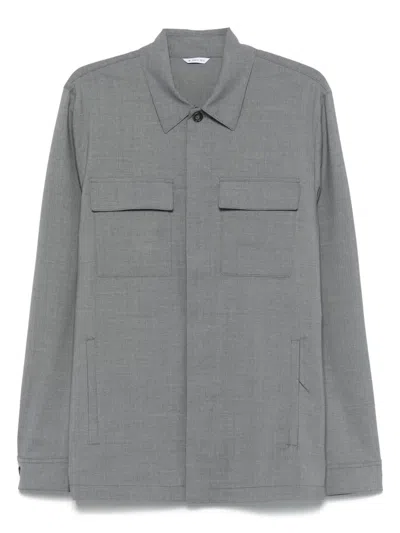 Manuel Ritz Wool Shirt Jacket In Grey
