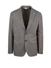 Manuel Ritz Wool/cotton Jacket - Beige/blue In Gray