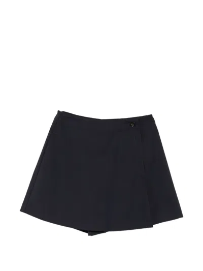 Manuel Ritz Wrap-design Button-fastening Skirt In Black