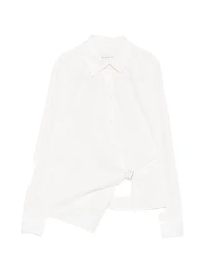 Manuel Ritz Wrap-design Long-sleeve Shirt In White