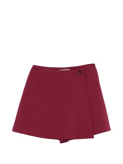 Manuel Ritz Wrap-design Shorts In Red