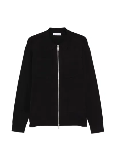 Manuel Ritz Zip-up Collared Cardigan In 블루