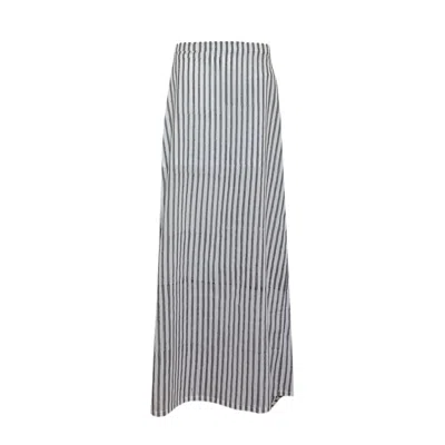 Manuela Cabrales Women's Grey Heliconia Block Print Maxi Skirt In Gray