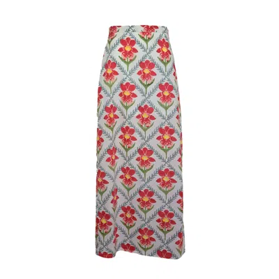 Manuela Cabrales Women's Mendelii Block Print Maxi Skirt In Multi