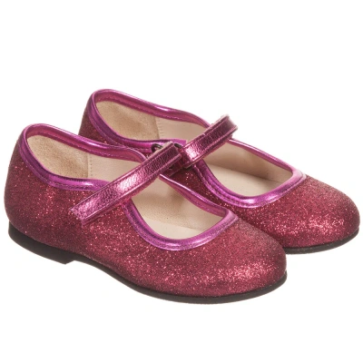 Manuela De Juan Babies'  Girls Pink Glitter Shoes