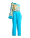 Manuela Riva Woman Jumpsuit Azure Size 10 Polyester, Elastane In Blue