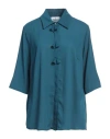 Manuela Riva Woman Shirt Deep Teal Size 12 Polyester