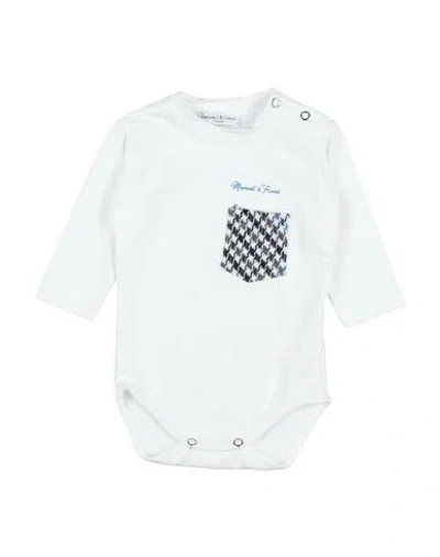 Manuell & Frank Newborn Boy Baby Bodysuit Cream Size 3 Cotton, Elastane In White
