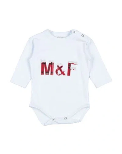 Manuell & Frank Newborn Boy Baby Bodysuit White Size 3 Cotton, Elastane