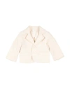 Manuell & Frank Newborn Boy Blazer Cream Size 3 Cotton, Elastane In White