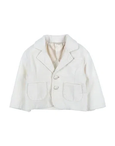 Manuell & Frank Babies'  Newborn Boy Blazer Ivory Size 0 Cotton, Elastane In White