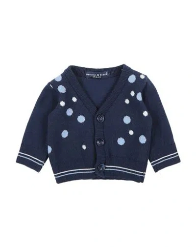 Manuell & Frank Babies'  Newborn Boy Cardigan Navy Blue Size 0 Wool, Polyamide, Acrylic, Elastane