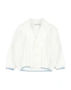Manuell & Frank Newborn Boy Cardigan White Size 3 Wool, Acrylic