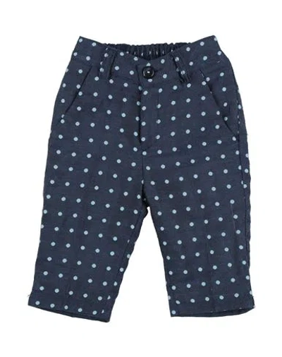 Manuell & Frank Babies'  Newborn Boy Pants Slate Blue Size 3 Polyester, Cotton