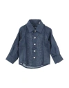 Manuell & Frank Newborn Boy Shirt Midnight Blue Size 0 Linen In Blue