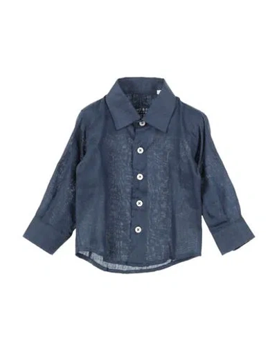 Manuell & Frank Babies'  Newborn Boy Shirt Midnight Blue Size 0 Linen