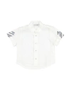 Manuell & Frank Newborn Boy Shirt Off White Size 3 Linen In Off White