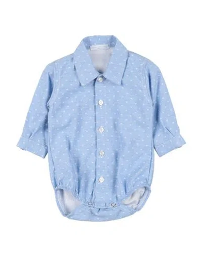 Manuell & Frank Babies'  Newborn Boy Shirt Sky Blue Size 3 Linen