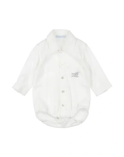 Manuell & Frank Babies'  Newborn Boy Shirt White Size 3 Cotton, Elastane