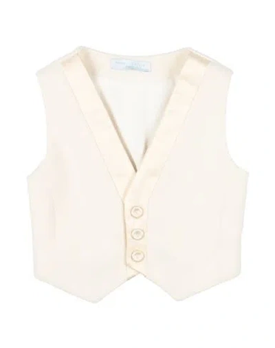 Manuell & Frank Babies'  Newborn Boy Tailored Vest Cream Size 0 Cotton, Elastane In White
