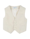 Manuell & Frank Newborn Boy Tailored Vest Cream Size 3 Cotton, Elastane In White