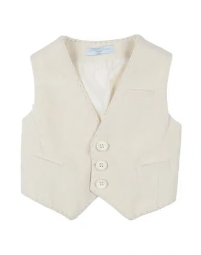 Manuell & Frank Babies'  Newborn Boy Tailored Vest Cream Size 3 Cotton, Elastane In White
