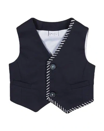 Manuell & Frank Babies'  Newborn Boy Tailored Vest Midnight Blue Size 0 Cotton, Elastane