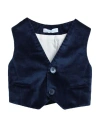 MANUELL & FRANK MANUELL & FRANK NEWBORN BOY TAILORED VEST NAVY BLUE SIZE 0 COTTON, POLYESTER