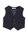 Manuell & Frank Newborn Boy Tailored Vest Navy Size 3 Cotton, Elastane In Navy Blue