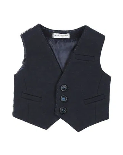 Manuell & Frank Babies'  Newborn Boy Tailored Vest Navy Size 3 Cotton, Elastane In Navy Blue