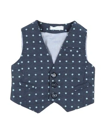 Manuell & Frank Babies'  Newborn Boy Tailored Vest Navy Size 3 Polyester, Cotton In Navy Blue