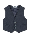 Manuell & Frank Newborn Boy Tailored Vest Navy Size 3 Viscose, Polyamide, Polyester, Elastane In Navy Blue