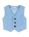 MANUELL & FRANK MANUELL & FRANK NEWBORN BOY TAILORED VEST SKY BLUE SIZE 0 POLYESTER, NYLON