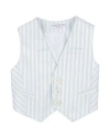 Manuell & Frank Newborn Boy Tailored Vest Sky Blue Size 3 Acetate, Viscose, Polyester In Blue
