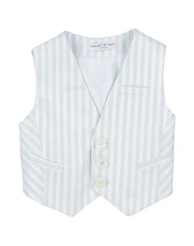 Manuell & Frank Babies'  Newborn Boy Tailored Vest Sky Blue Size 3 Acetate, Viscose, Polyester