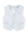 Manuell & Frank Newborn Boy Tailored Vest Sky Blue Size 3 Acetate, Viscose, Polyester In Blue