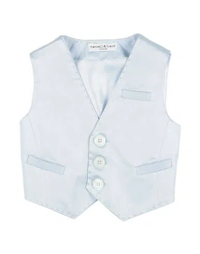 Manuell & Frank Babies'  Newborn Boy Tailored Vest Sky Blue Size 3 Acetate, Viscose, Polyester